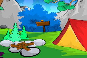3、我们可以选择在这里搭帐篷露营并且玩一些小游戏；